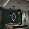 Arezzo Matt Black 600mm Hanging LED Illuminated Bathroom Mirror with Infrared Sensor & Anti-Fog  Pro