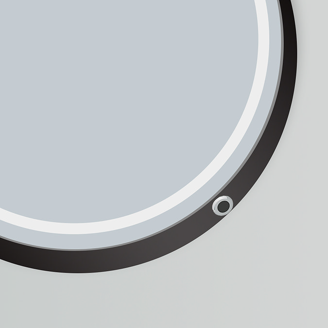 Arezzo Matt Black 600mm Double-Sided LED Hanging Mirror with Infrared Sensor & Anti-Fog