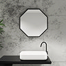Arezzo Matt Black 600mm Octagon Mirror  Profile Large Image