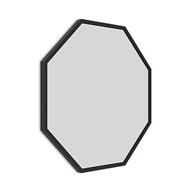 Arezzo Matt Black 600mm Octagon Mirror Large Image
