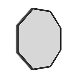 Arezzo Matt Black 600mm Octagon Mirror Large Image