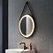 Arezzo Matt Black 600mm Round LED Illuminated Anti-Fog Bathroom Mirror Large Image