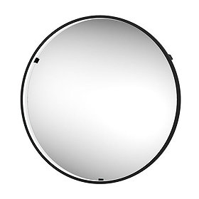 Arezzo Matt Black 600mm Round LED Illuminated Bathroom Mirror with Infrared Sensor & Anti-Fog Large 
