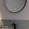 Arezzo Matt Black 600mm Round LED Illuminated Bathroom Mirror with Touch Sensor & Anti-Fog