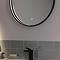 Arezzo Matt Black 600mm Round LED Illuminated Bathroom Mirror with Touch Sensor & Anti-Fog