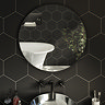 Arezzo Matt Black 600mm Round Mirror  Feature Large Image