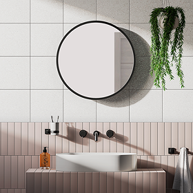 Arezzo Matt Black 600mm Round Mirror