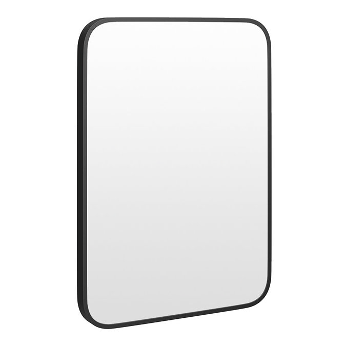 Arezzo Matt Black Framed Bathroom Mirror - 700 x 500mm
