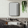 Arezzo Matt Black Framed Bathroom Mirror - 700 x 500mm