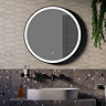Arezzo Matt Black 700mm Round LED Illuminated Anti-Fog Bathroom Mirror