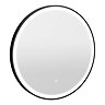 Arezzo Matt Black 700mm Round LED Illuminated Anti-Fog Bathroom Mirror