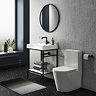 Arezzo Matt Black 700mm Round Mirror  Profile Large Image