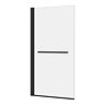 Arezzo Matt Black 785 x 1435mm Hinged Square Bath Screen + Rail Large Image