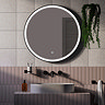 Arezzo Matt Black 800mm Round LED Illuminated Anti-Fog Bathroom Mirror