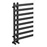 Arezzo Matt Black 800 x 500mm 8 Bar Designer Heated Towel Rail