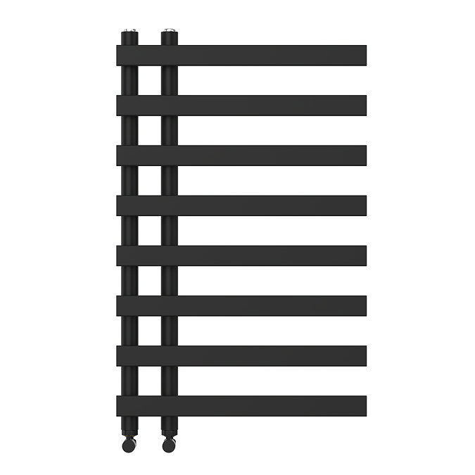 Arezzo Matt Black 800 x 500mm 8 Bar Designer Heated Towel Rail