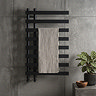 Arezzo Matt Black 800 x 500mm 8 Bar Designer Heated Towel Rail