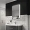 Arezzo Matt Black 800 x 500mm Backlit LED Bathroom Mirror with Hanging Shelf & Anti-Fog  Profile Lar