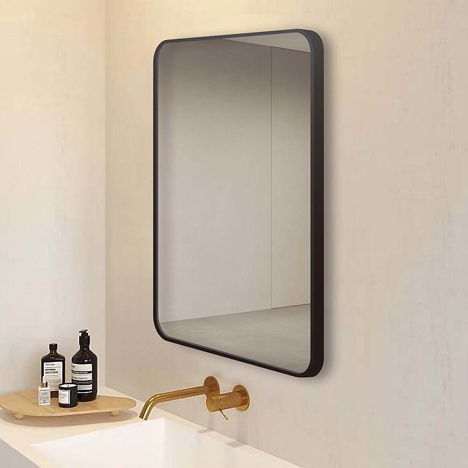Arezzo Matt Black 800 x 600 Rectangular Mirror
