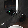 Arezzo Matt Black 800 x 600mm LED Illuminated Bathroom Mirror with QI Charger & Anti-Fog  Feature La