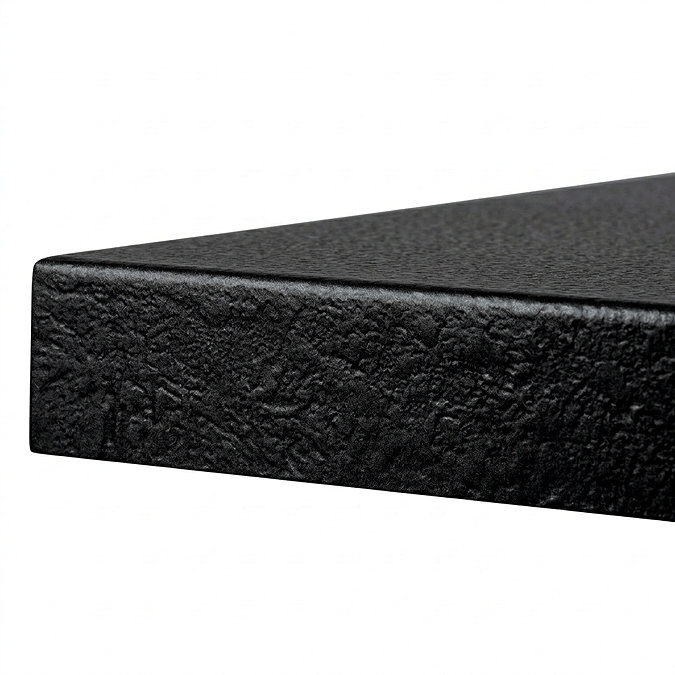 Arezzo Matt Black 800 x 800mm Frameless Quadrant Shower Enclosure with Black Tray