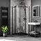 Arezzo Matt Black 800 x 800mm Frameless Quadrant Shower Enclosure with Black Tray Large Image