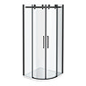 Arezzo Matt Black 800 x 800mm Frameless Quadrant Shower Enclosure  Profile Large Image