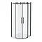 Arezzo Matt Black 800 x 800mm Frameless Quadrant Shower Enclosure  Profile Large Image