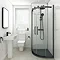 Arezzo Matt Black 800 x 800mm Frameless Quadrant Shower Enclosure  Feature Large Image