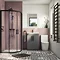 Arezzo Matt Black 900mm Quadrant Shower Suite with Matt Grey Vanity Unit + Modern Round Toilet Large