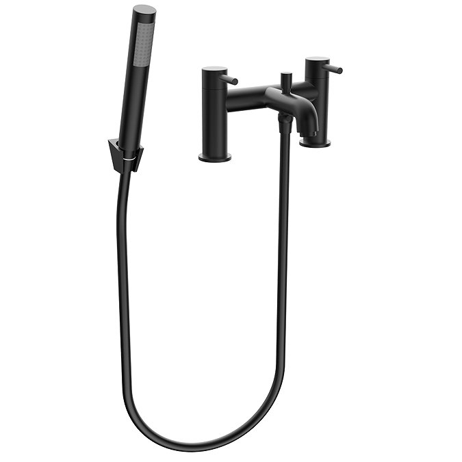 Arezzo Round Matt Black Bath Shower Mixer Tap incl. Shower Kit