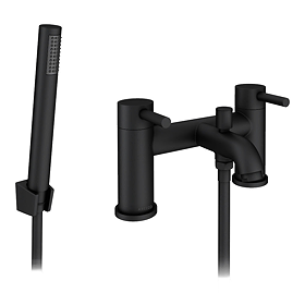 Arezzo Round Matt Black Bath Shower Mixer Tap with Shower Kit
