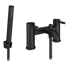 Arezzo Round Matt Black Bath Shower Mixer Tap with Shower Kit