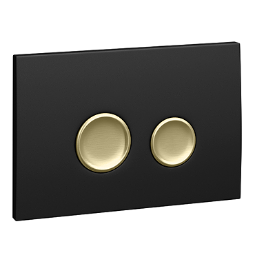 Arezzo Matt Black & Brushed Brass Round Button Flush Plate