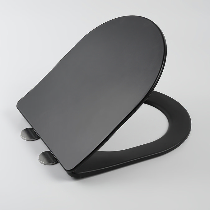 Arezzo Matt Black BTW Close Coupled Toilet + Soft Close Seat  Profile Large Image