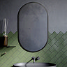 Arezzo Matt Black Capsule Mirror 600 x 1000mm