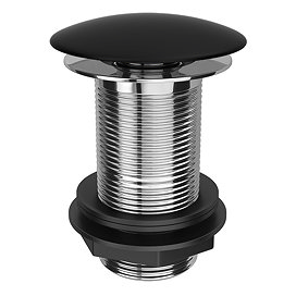 Arezzo Matt Black Ceramic Unslotted Click Clack Basin Waste Large Image