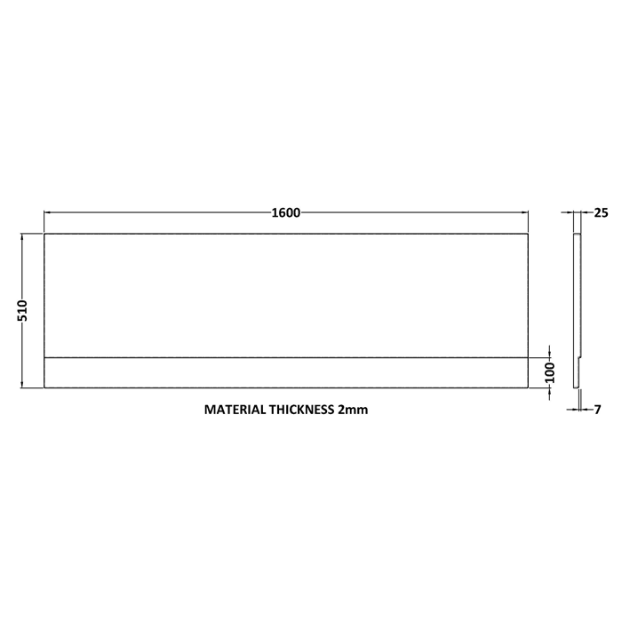 1600 x 700 Reinforced Bath