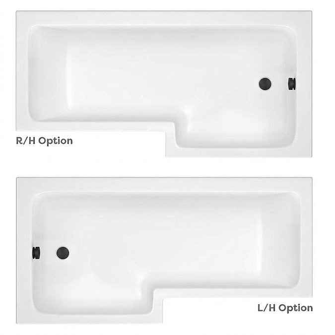 Arezzo Matt Black Complete Modern Bathroom Package (incl. L-Shaped Bath)