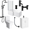 Arezzo Matt Black Complete Modern Bathroom Package