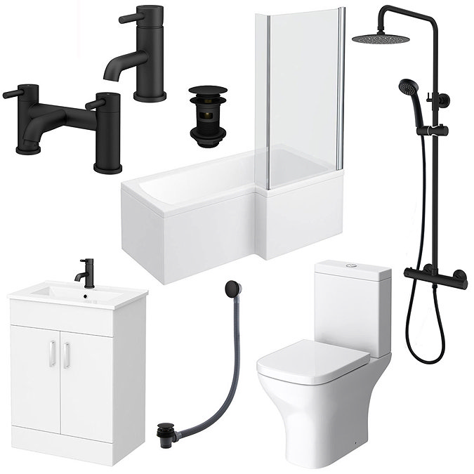 Arezzo Bathroom Package with L-Shaped Bath | Victorian Plumbing