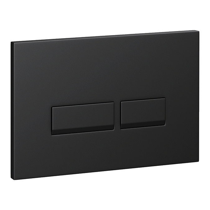 Arezzo Matt Black Complete Wall Hung Square Toilet & 400mm Basin Set - Matt Black Flush
