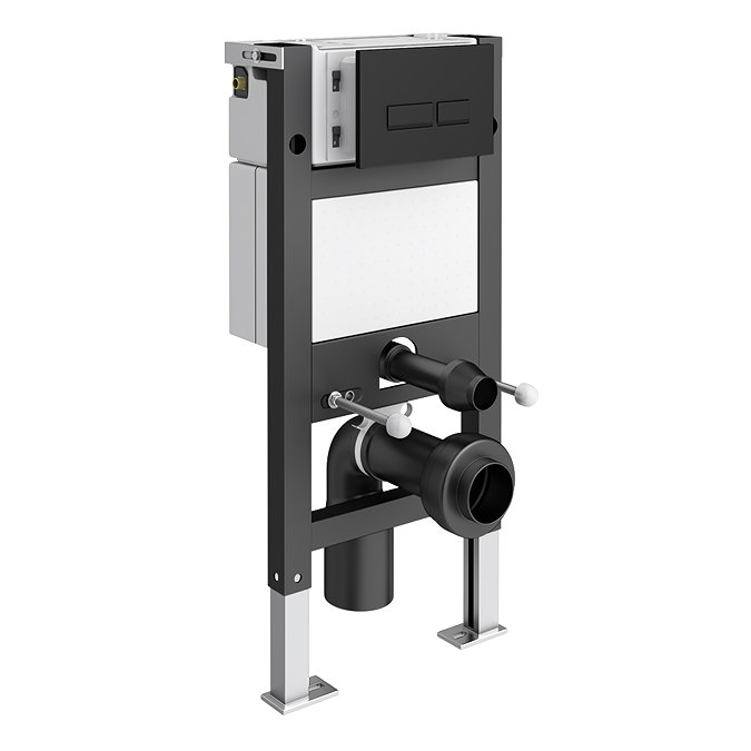 Arezzo Matt Black Complete Wall Hung Square Toilet & 400mm Basin Set - Matt Black Flush