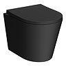 Arezzo Matt Black Complete Wall Hung Toilet and 400mm Basin Set - Matt Black Flush