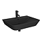 Arezzo Matt Black Complete Wall Hung Toilet and 600mm Basin Set - Matt Black Flush