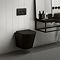 Arezzo Matt Black Complete Wall Hung Toilet Set - Matt Black Flush