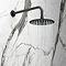 Arezzo Matt Black Concealed Individual Stop Tap + Thermostatic Control Valve with 200mm Shower Head