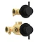 Arezzo Matt Black Concealed Individual Stop Tap + Thermostatic Control Valve with 200mm Shower Head  In Bathroom Large Image