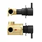 Arezzo Matt Black Concealed Individual Stop Tap + Thermostatic Control Valve with 200mm Shower Head Newest Large Image
