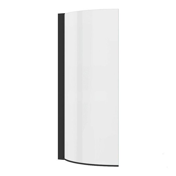 Arezzo Curved P-Shaped Bath Screen – Matt Black